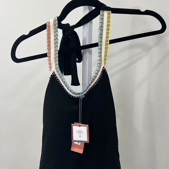 Platinum inspired by Solange Ferrarini Crochet Trim Swimsuit